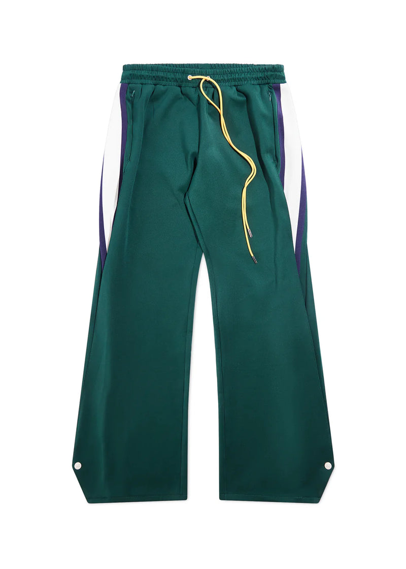 STRIPED SNAP PANT - HUNTER GREEN