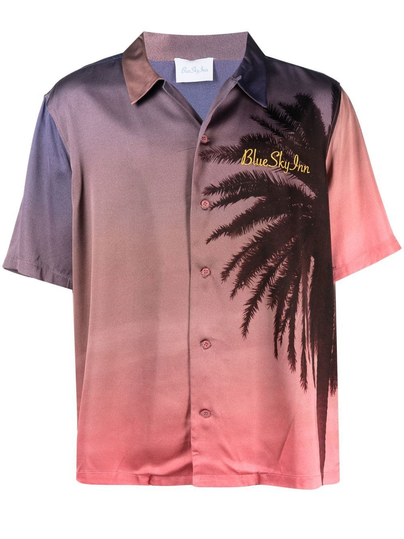 Palm Tree Gradient Print Shirt